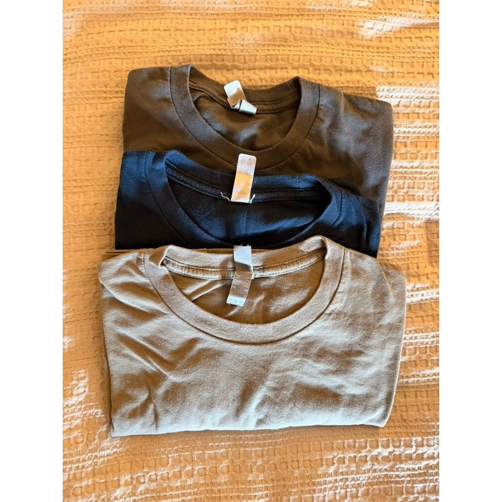 Next Level Apparel T-Shirt Bundle Mens Small Olive Navy Tan
